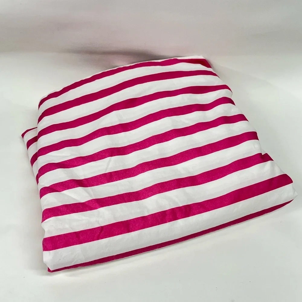 Pottery Barn Kids TWIN Duvet Cover pink 0448 white stripe 100% cotton button